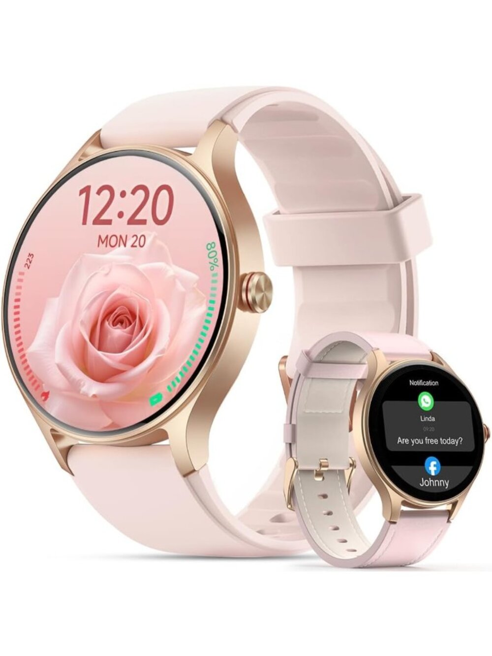 Stylish Smart Watch for Women, 1.57'' AMOLED Touchscreen, Android & iOS